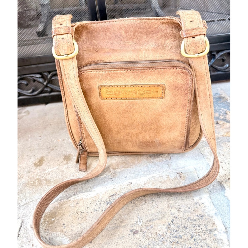 Fossil Vintage Genuine Leather Crossbody Messenger Bag Brown Distressed Org